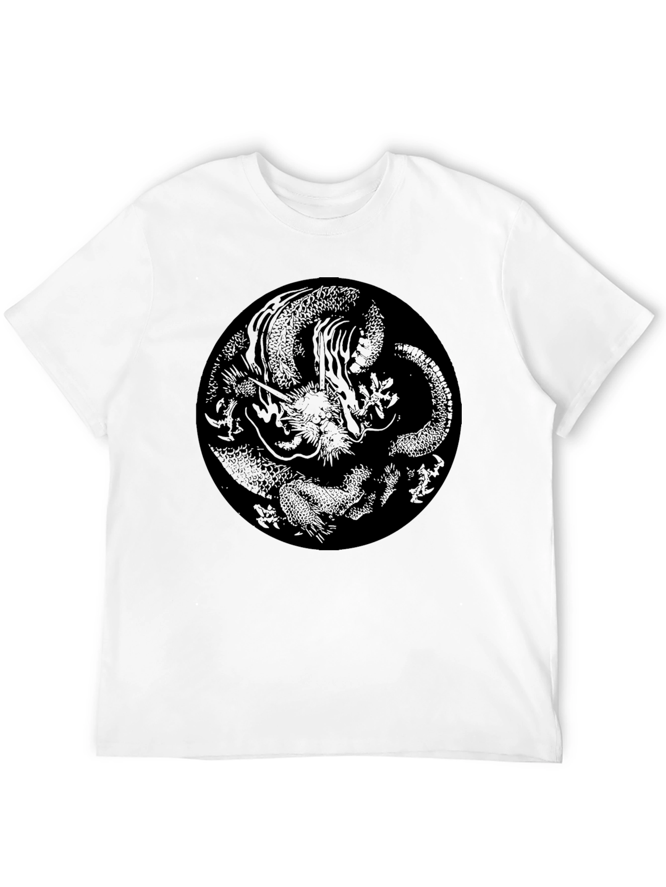 Dragon Circle Graphic Black T-Shirt