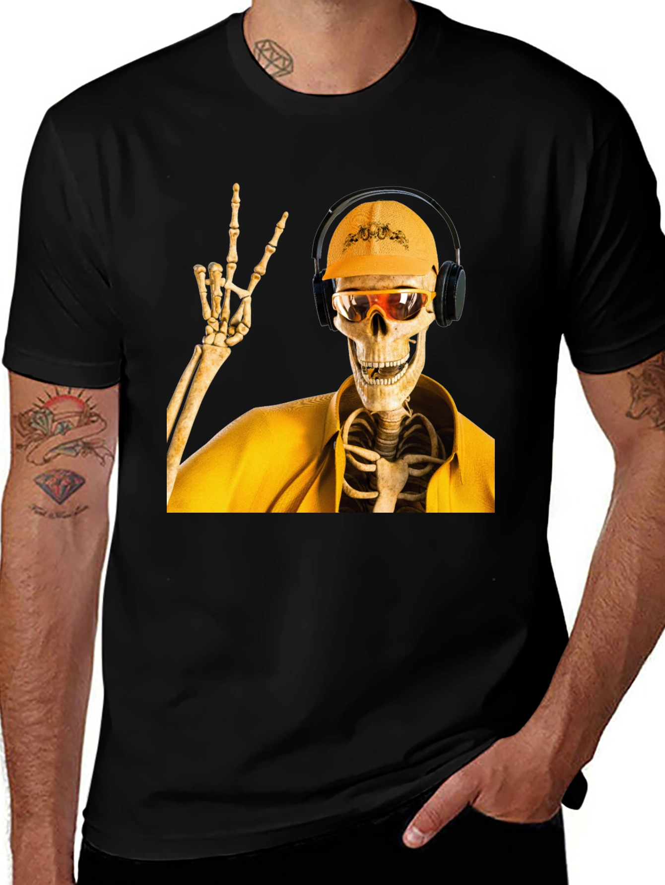 Construction Skeleton Graphic T-Shirt