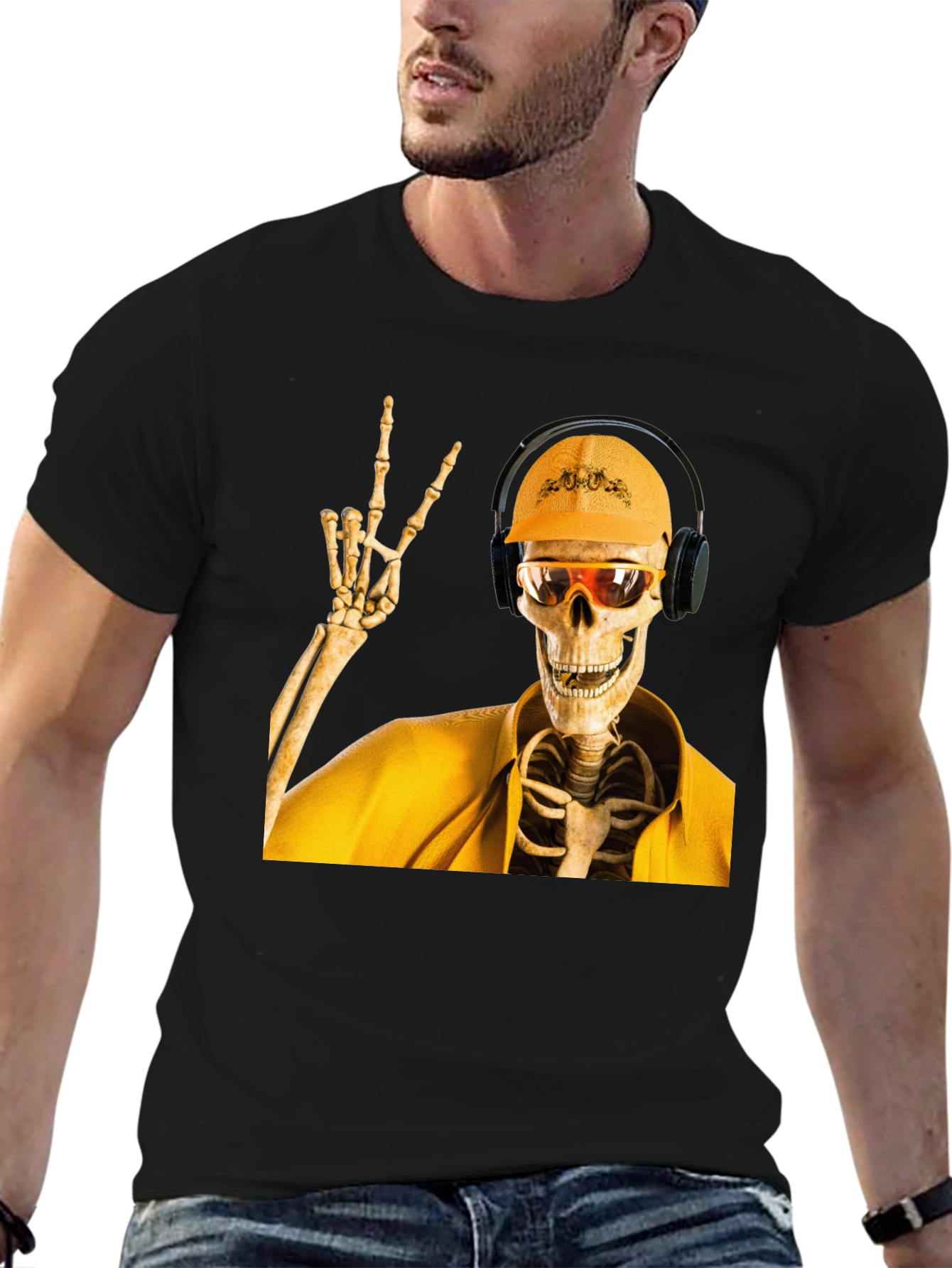 Construction Skeleton Graphic T-Shirt
