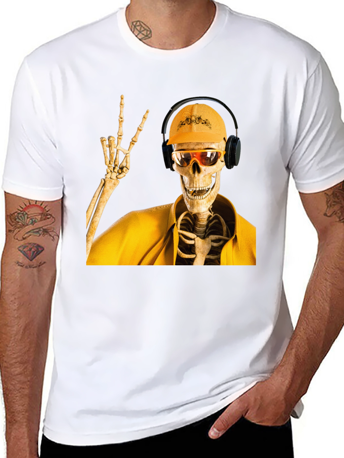 Construction Skeleton Graphic T-Shirt
