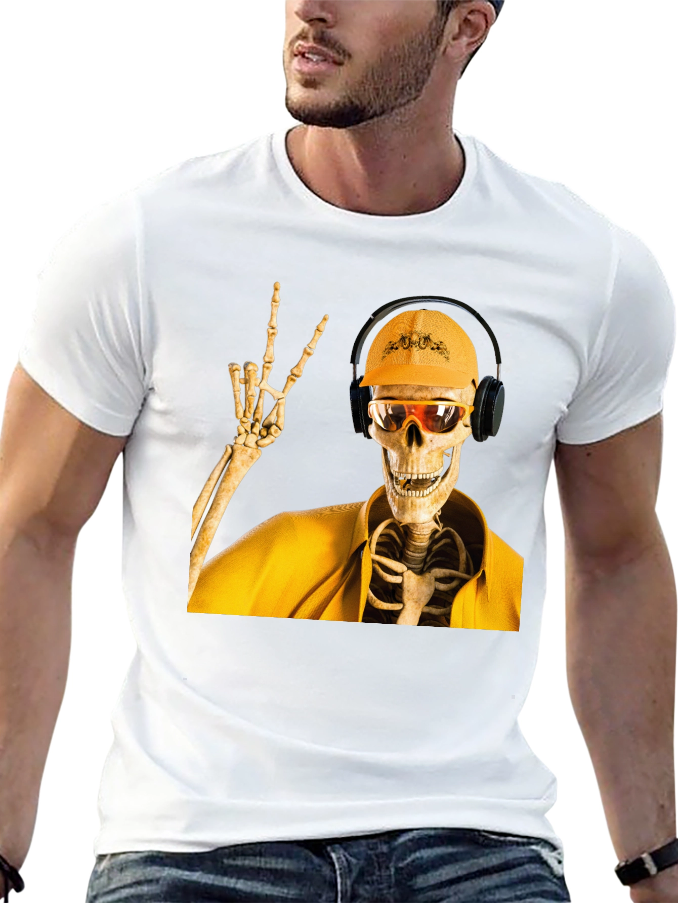 Construction Skeleton Graphic T-Shirt