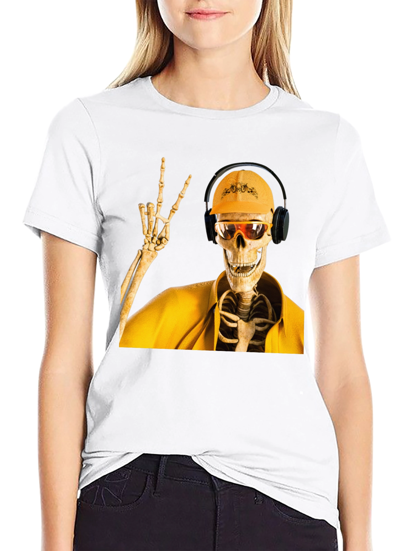 Construction Skeleton Graphic T-Shirt