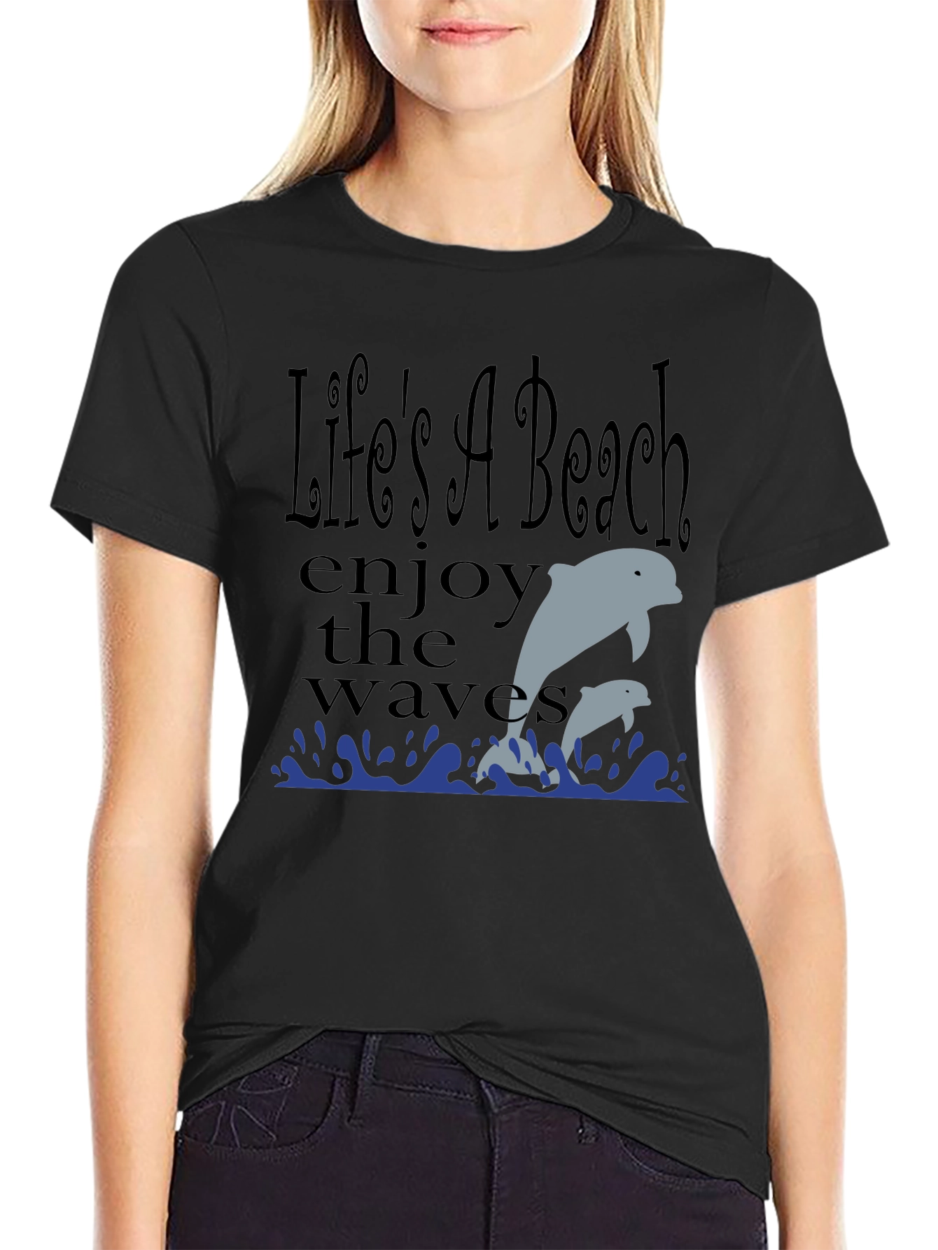 Lifes A Beach Dolphin T-Shirt - Enjoy the Waves!