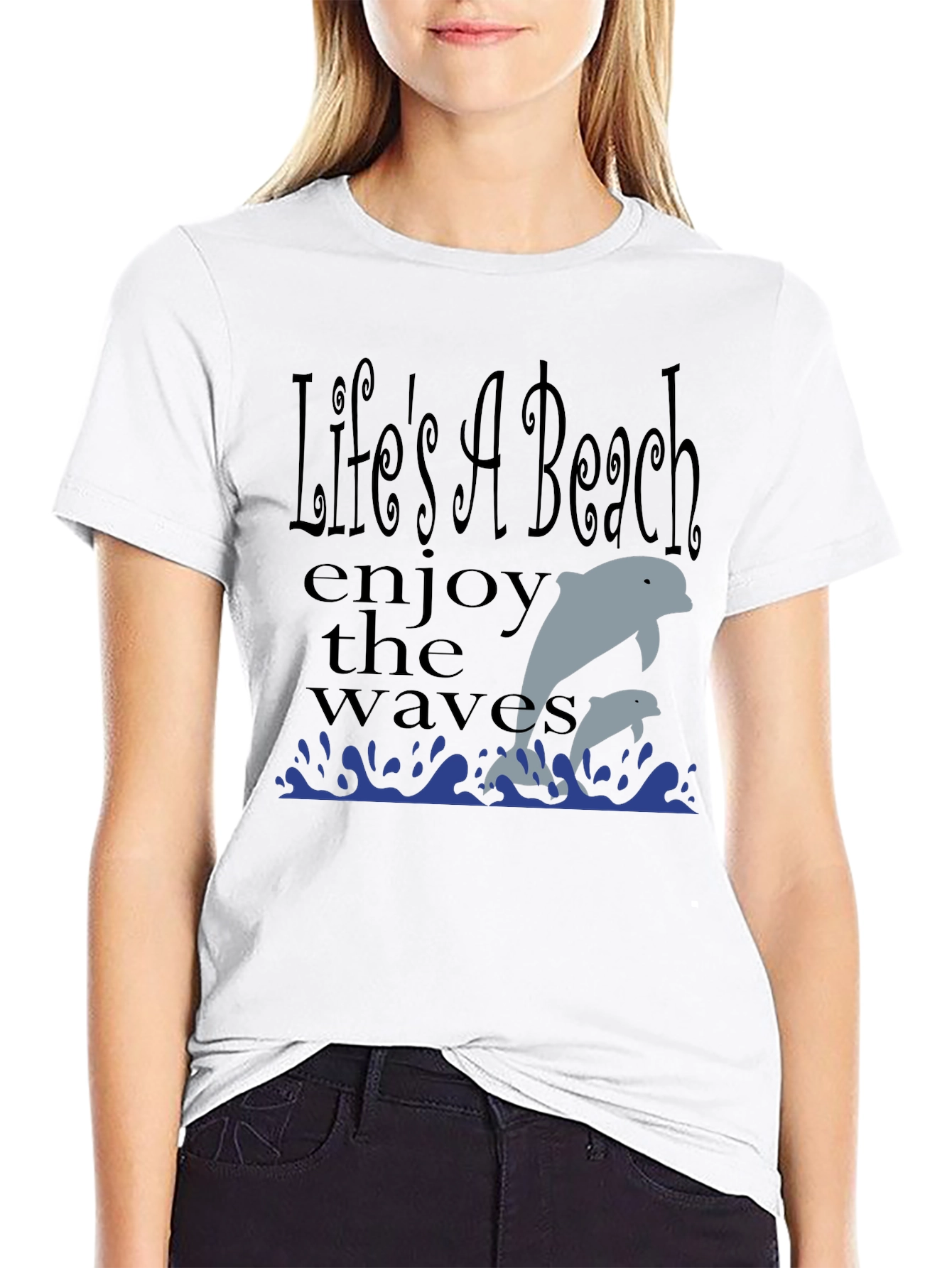 Lifes A Beach Dolphin T-Shirt - Enjoy the Waves!