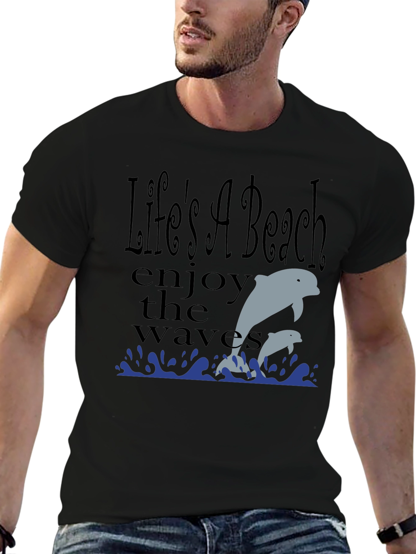Lifes A Beach Dolphin T-Shirt - Enjoy the Waves!