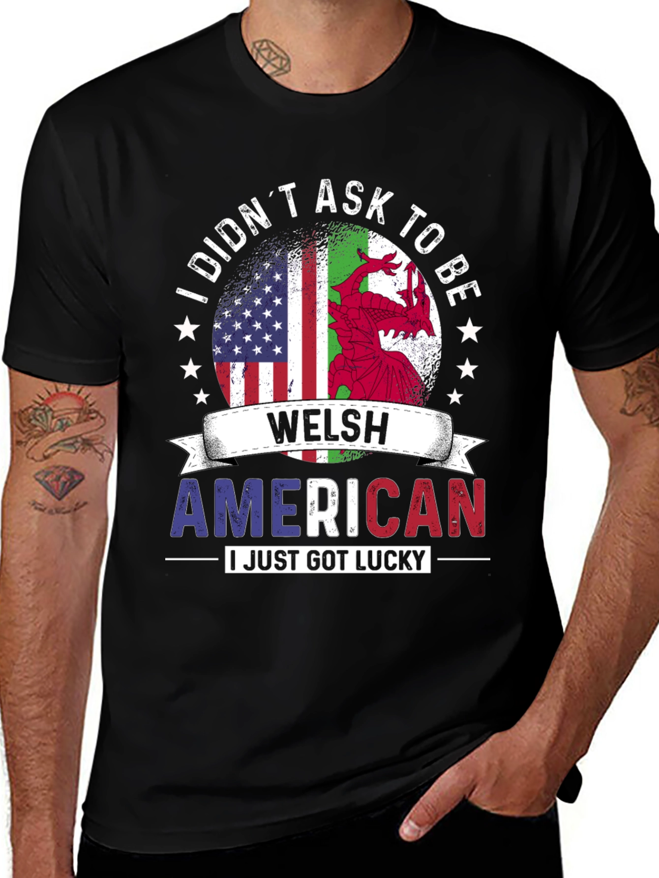 Welsh American Flag Graphic Tee