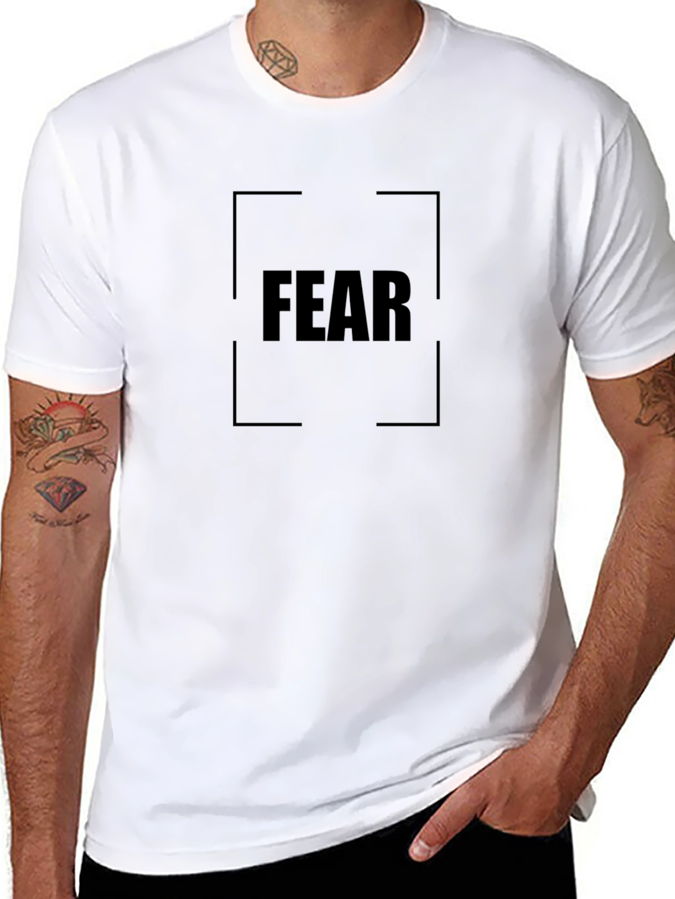 Fear Graphic Tee - Black Cotton T-Shirt
