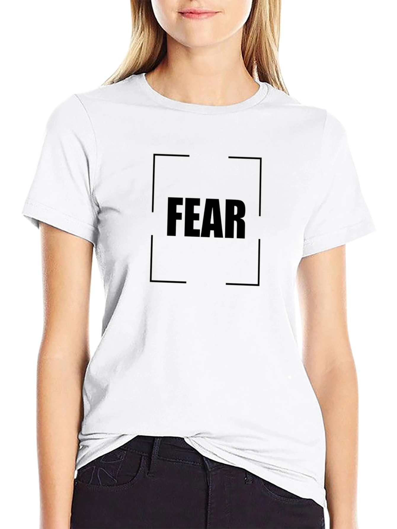 Fear Graphic Tee - Black Cotton T-Shirt