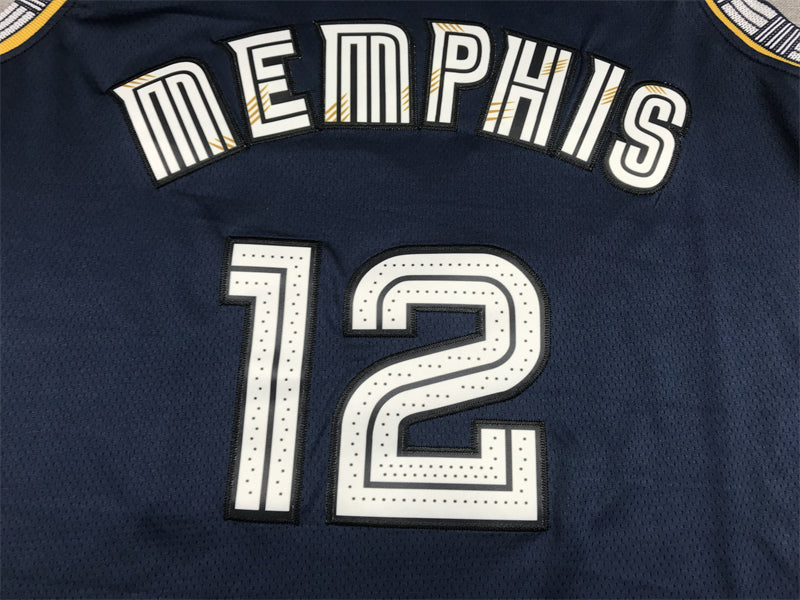 Men's Memphis Grizzlies Ja Morant #12 Navy City Edition Classic Jerseys