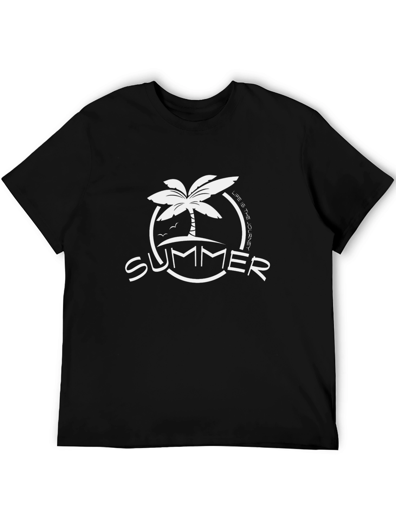 Summer Palm Graphic Tee - Black