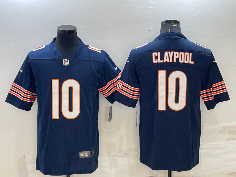 Men's Chicago Bears Chase Claypool #10 Navy Game Jerseys