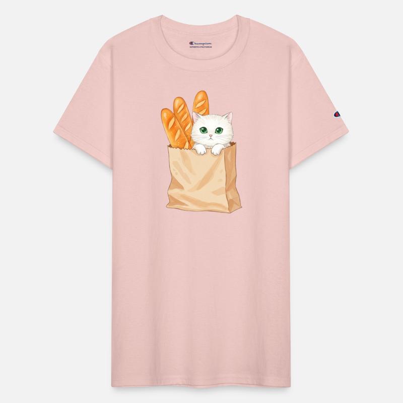 Adorable Cat and Baguette Illustration