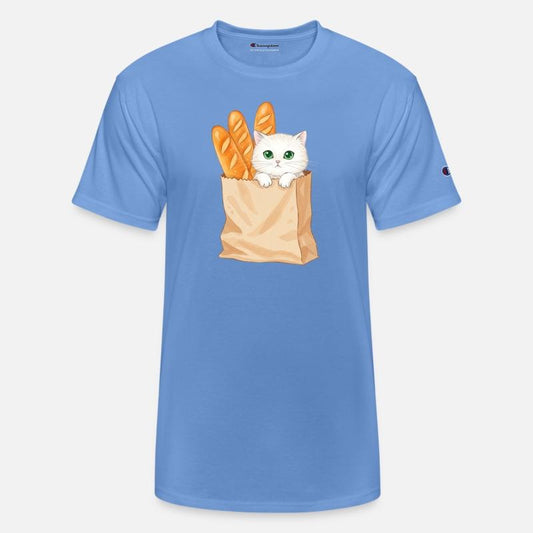 Adorable Cat and Baguette Illustration