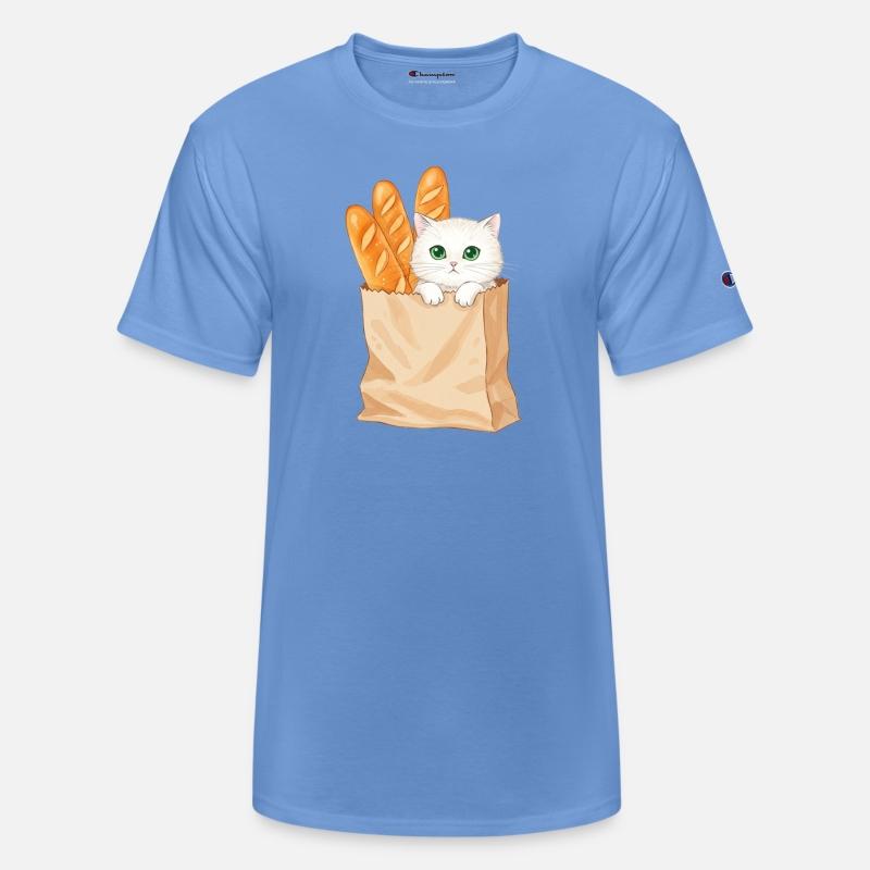 Adorable Cat and Baguette Illustration