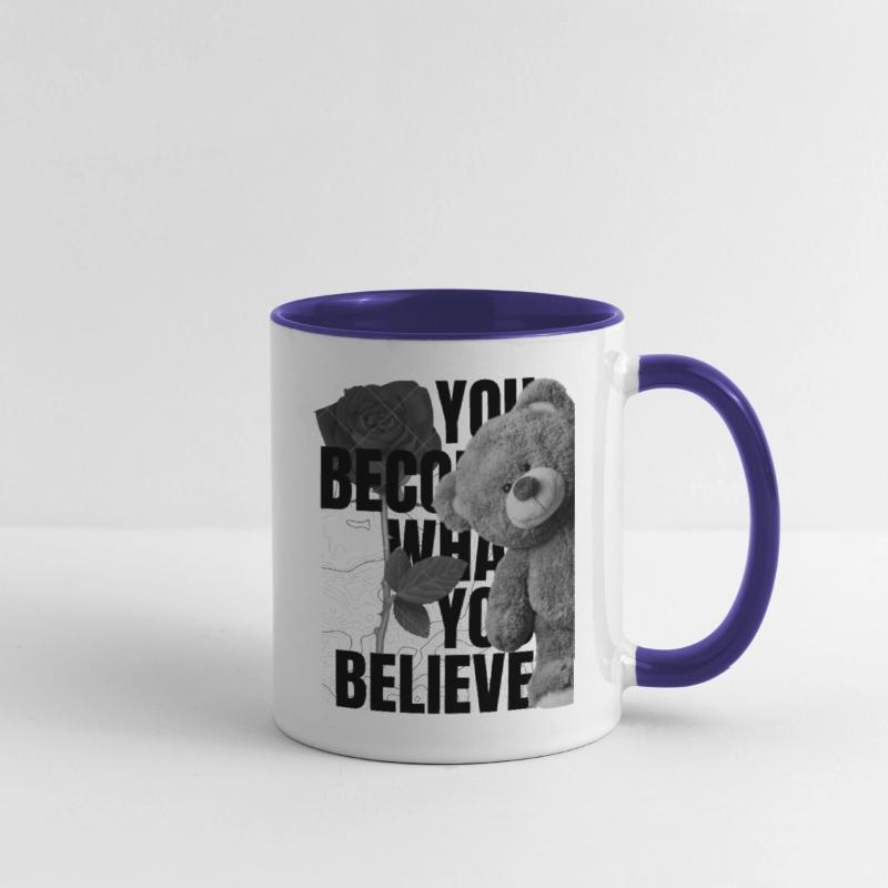 Adorable Teddy Bear with Rose and Forest Scene