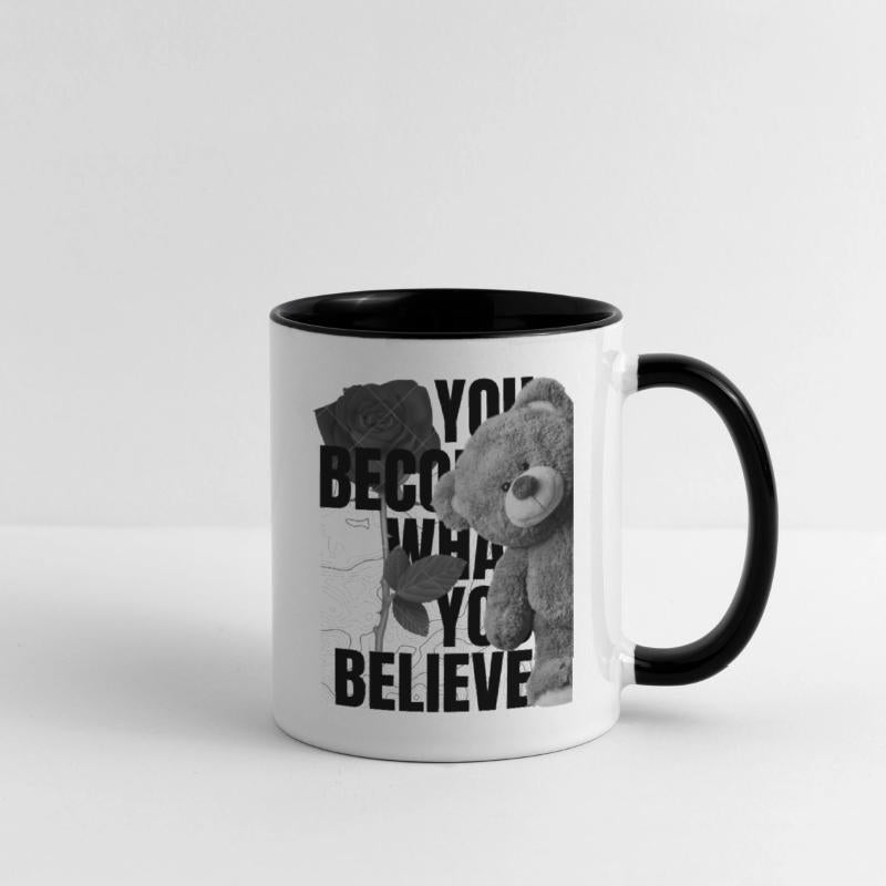 Adorable Teddy Bear with Rose and Forest Scene