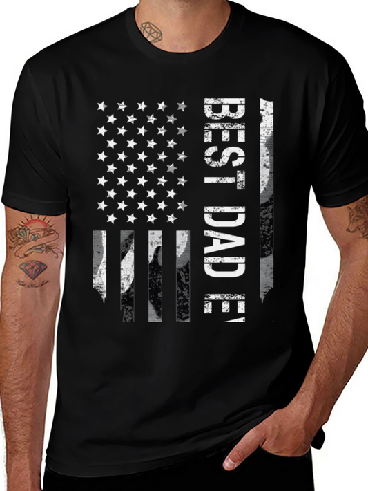 Best Dad Ever American Flag T-Shirt