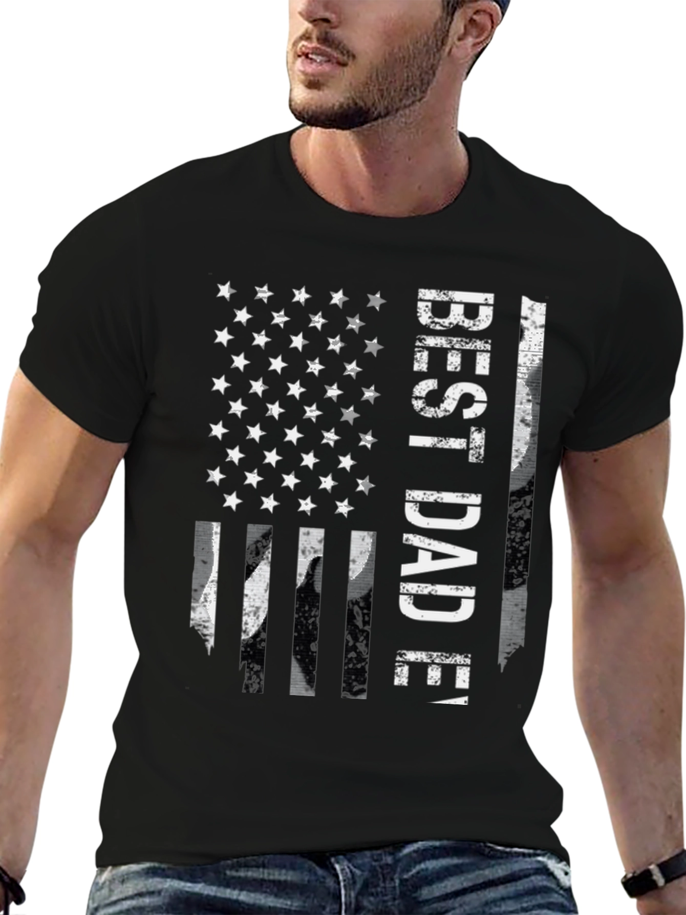 Best Dad Ever American Flag T-Shirt