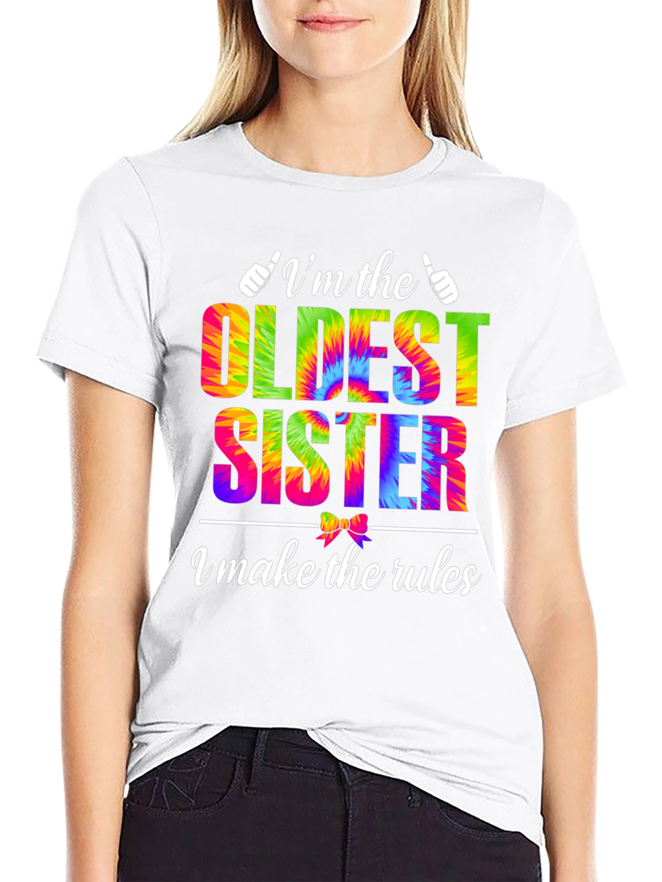 Oldest Sister Tie-Dye Graphic T-Shirt