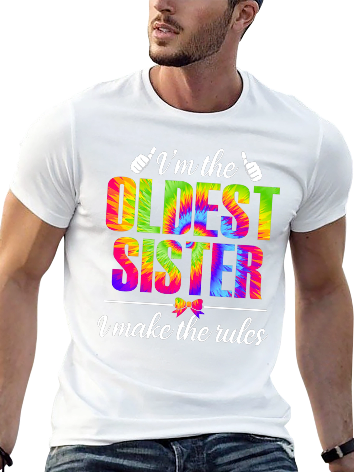 Oldest Sister Tie-Dye Graphic T-Shirt