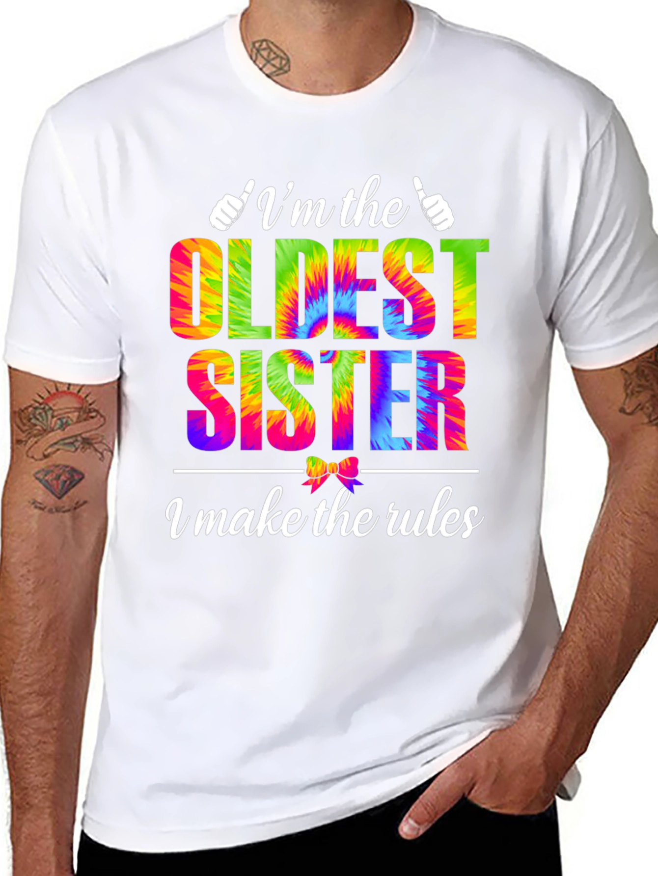 Oldest Sister Tie-Dye Graphic T-Shirt