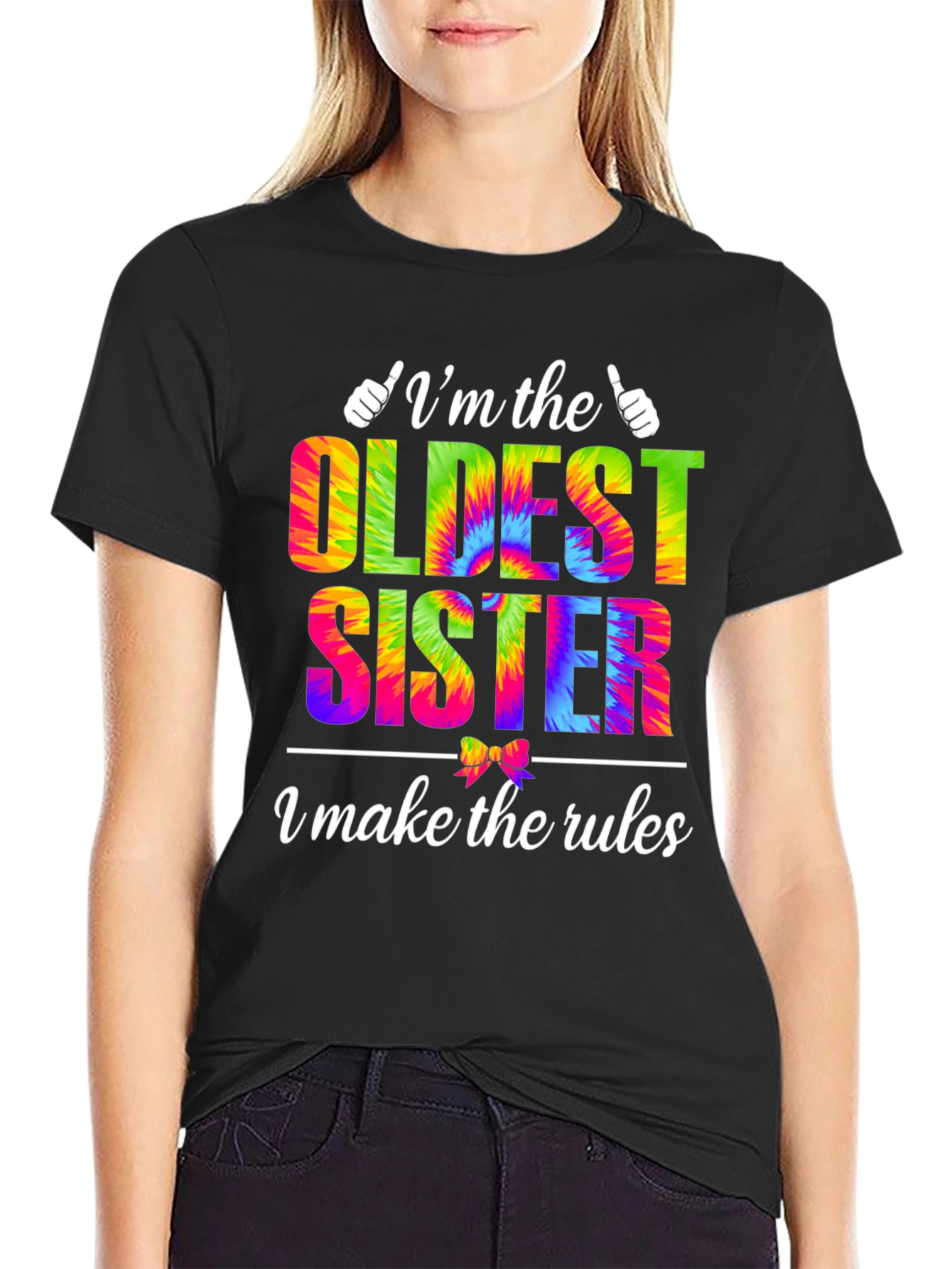 Oldest Sister Tie-Dye Graphic T-Shirt
