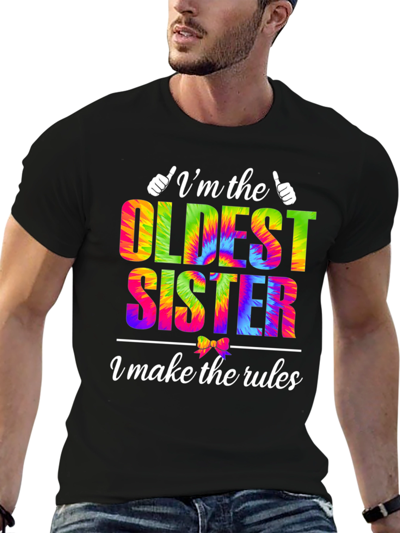 Oldest Sister Tie-Dye Graphic T-Shirt