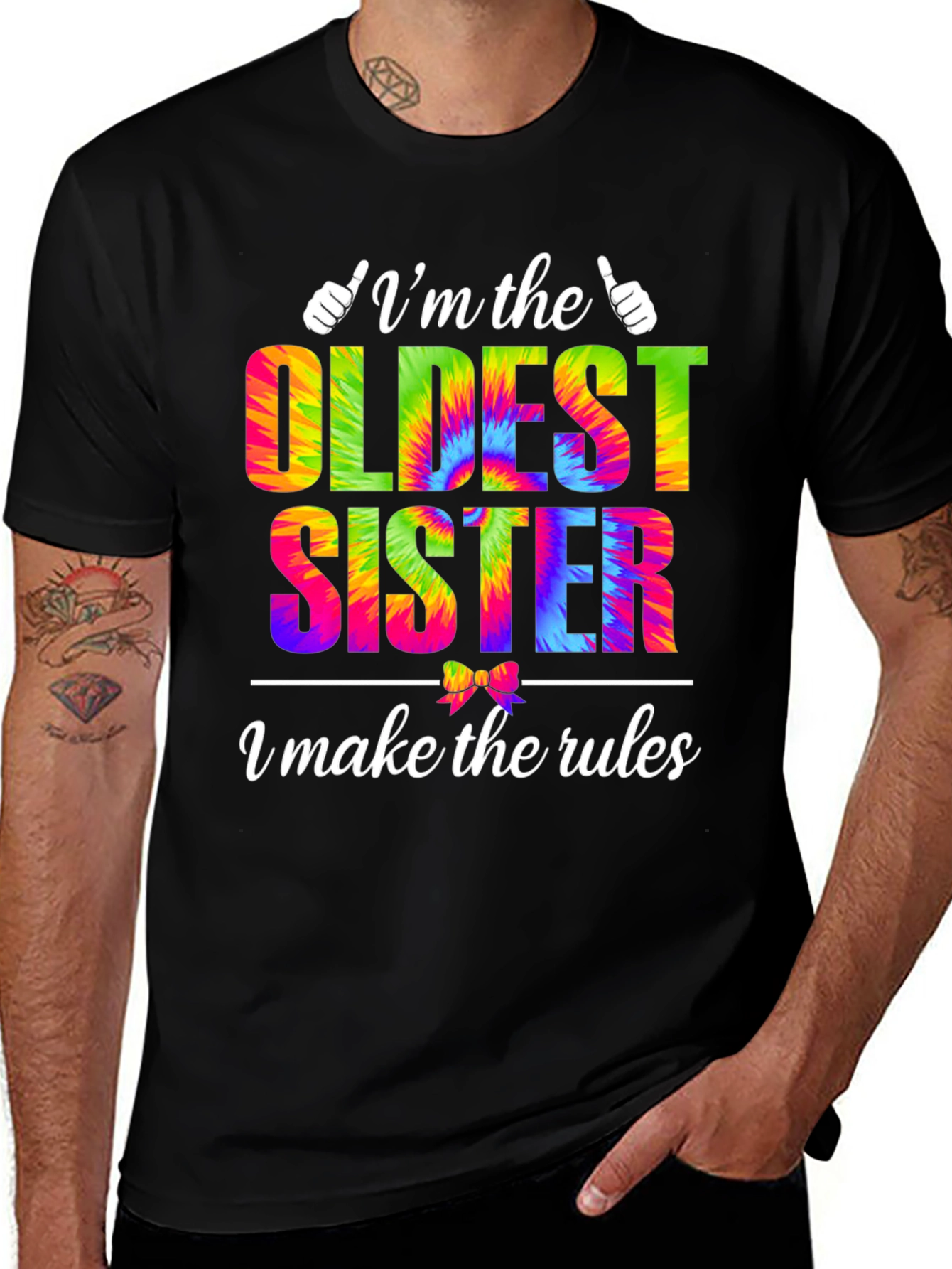 Oldest Sister Tie-Dye Graphic T-Shirt
