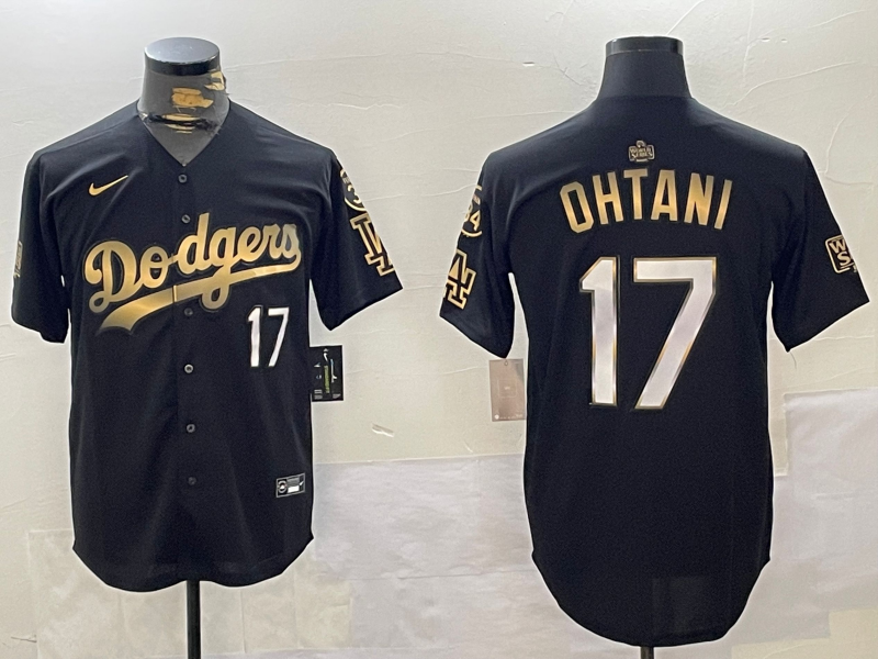 Men's Los Angeles Dodgers Shohei Ohtani Black Replica Player Jerseys
