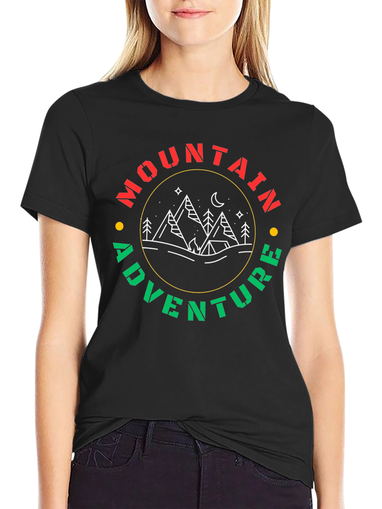 Mountain Adventure Graphic Tee - Black