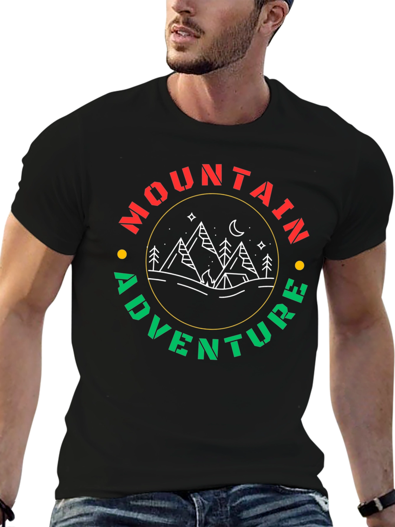 Mountain Adventure Graphic Tee - Black
