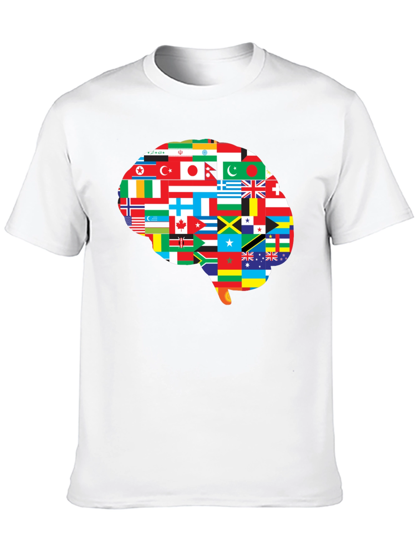 World Flags Brain T-Shirt - Global Mind