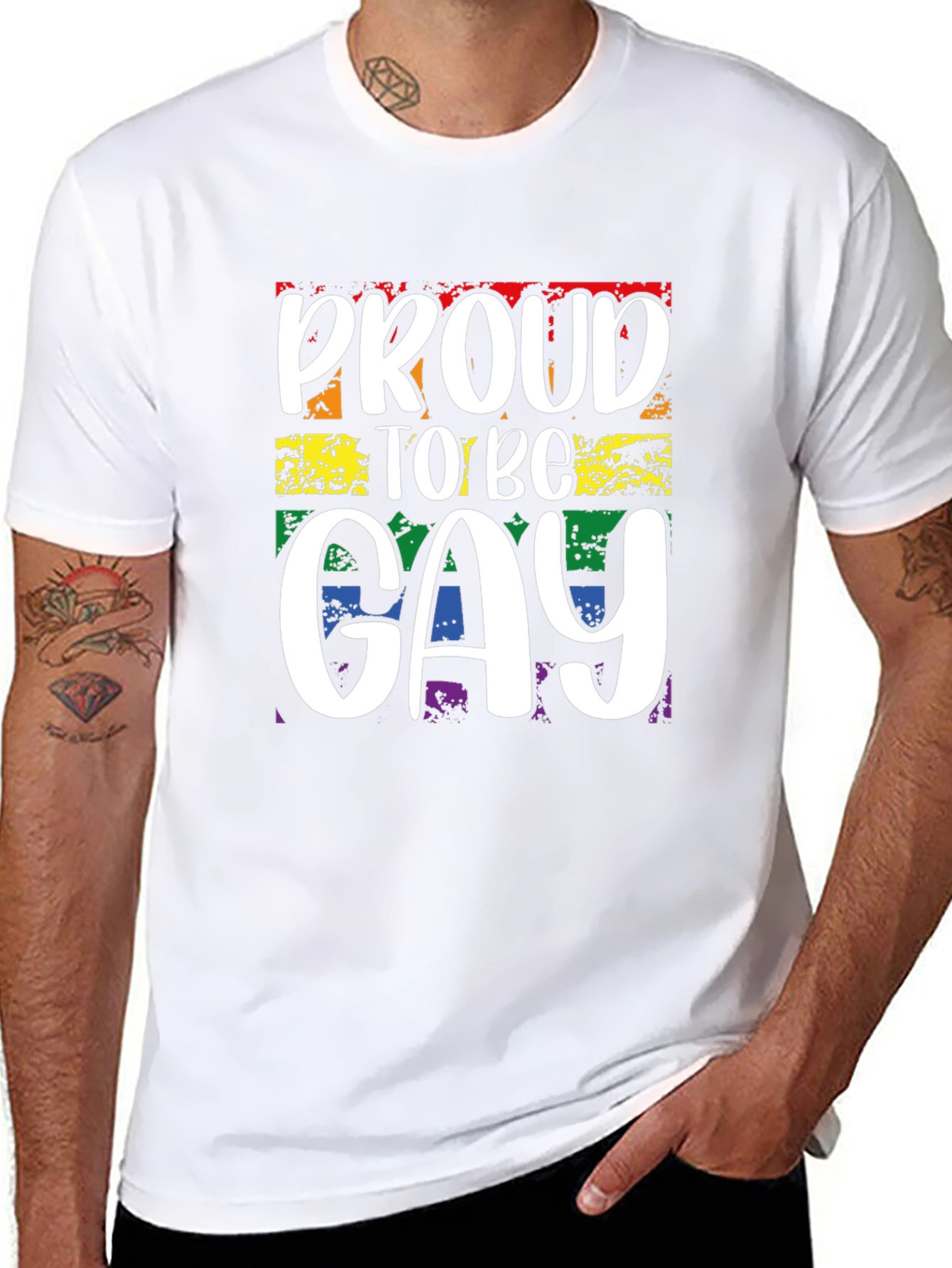 Proud to be Gay T-Shirt - Rainbow LGBT Pride