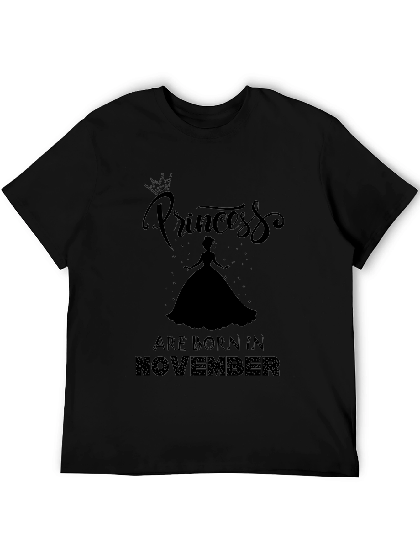 Princess Born in November Black Graphic Tee