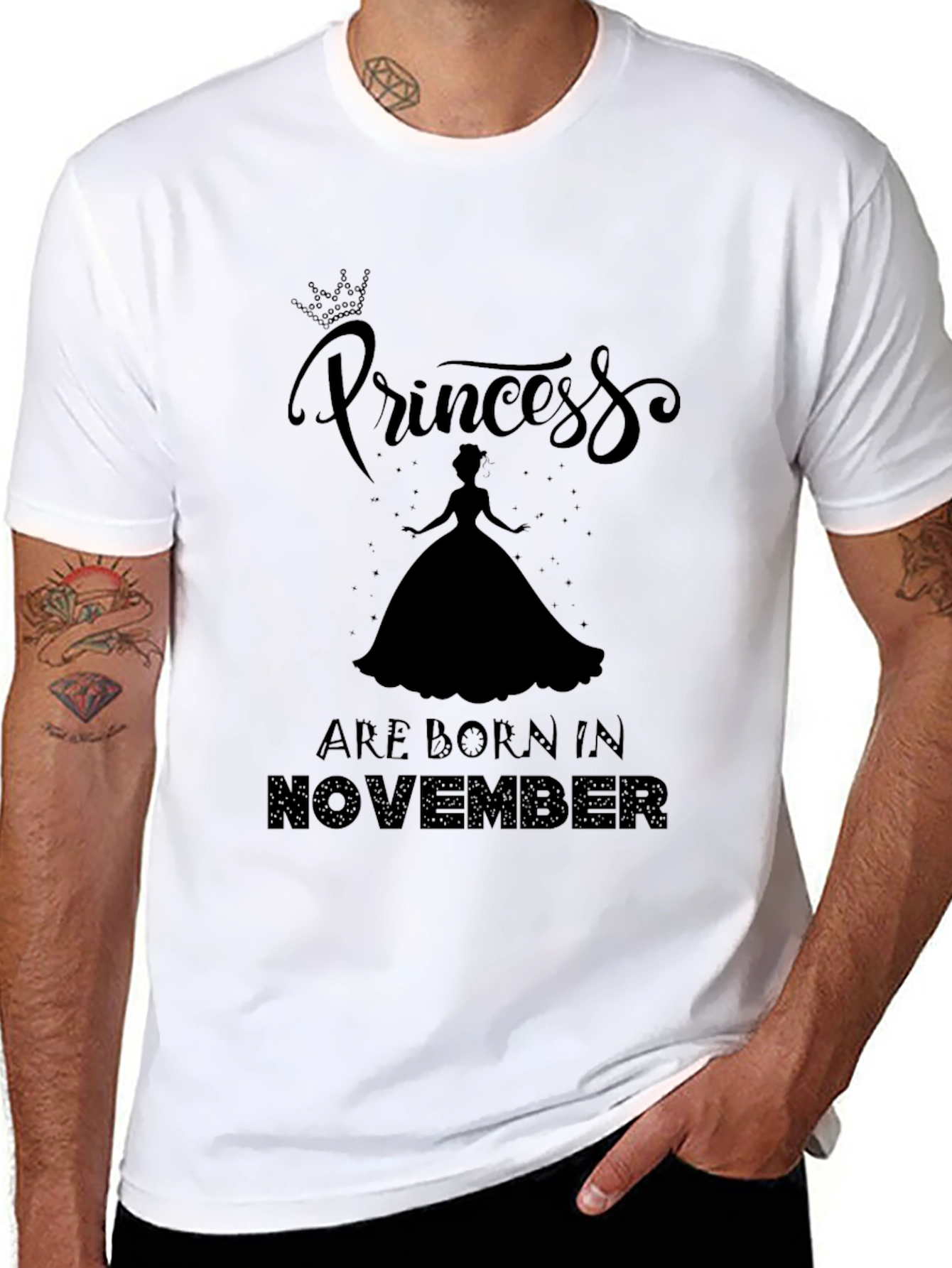 Princess Born in November Black Graphic Tee