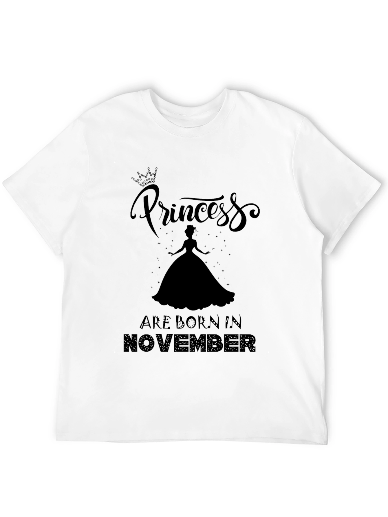 Princess Born in November Black Graphic Tee