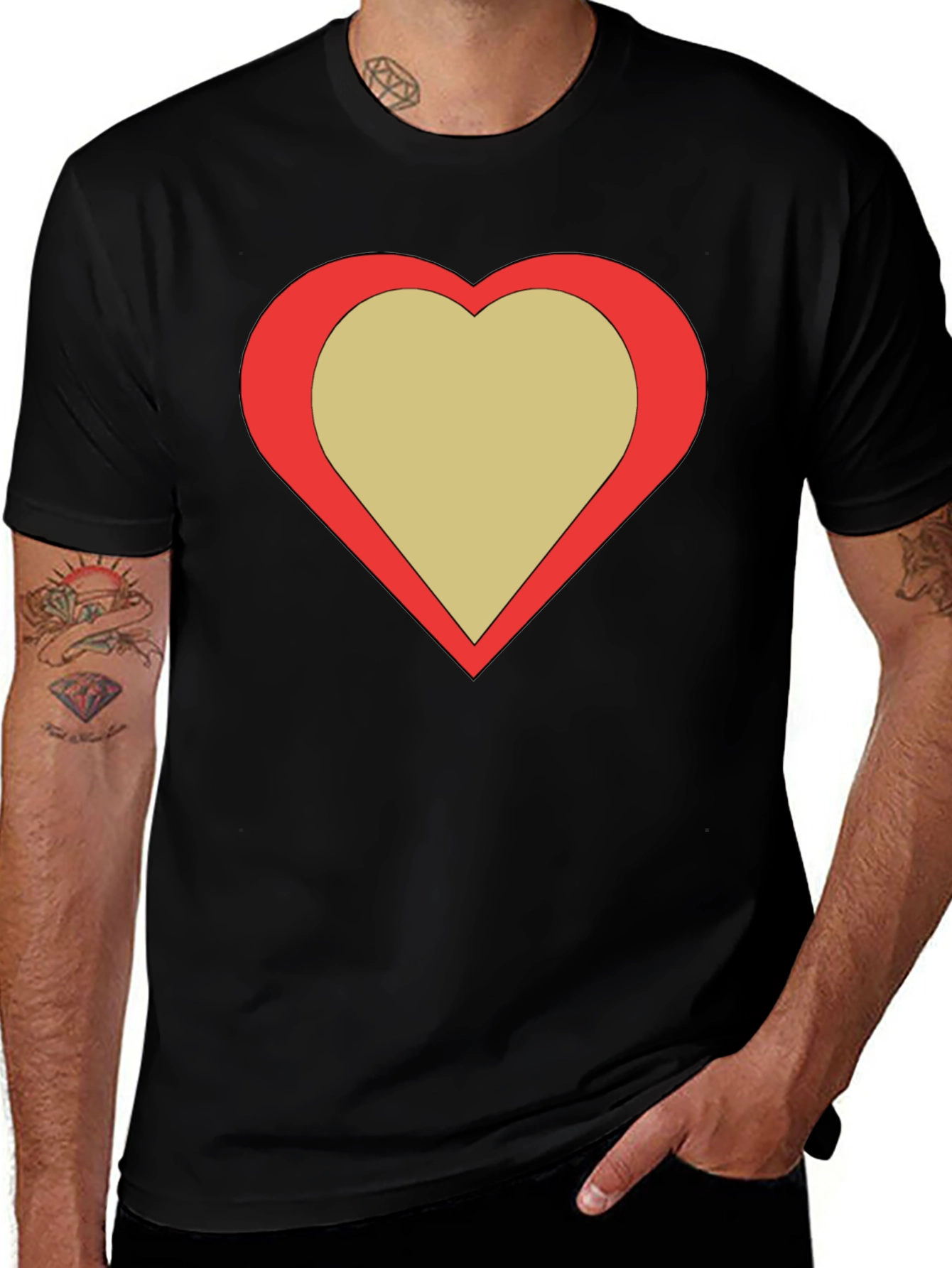 Heart Graphic Black Tee - Stylish & Trendy