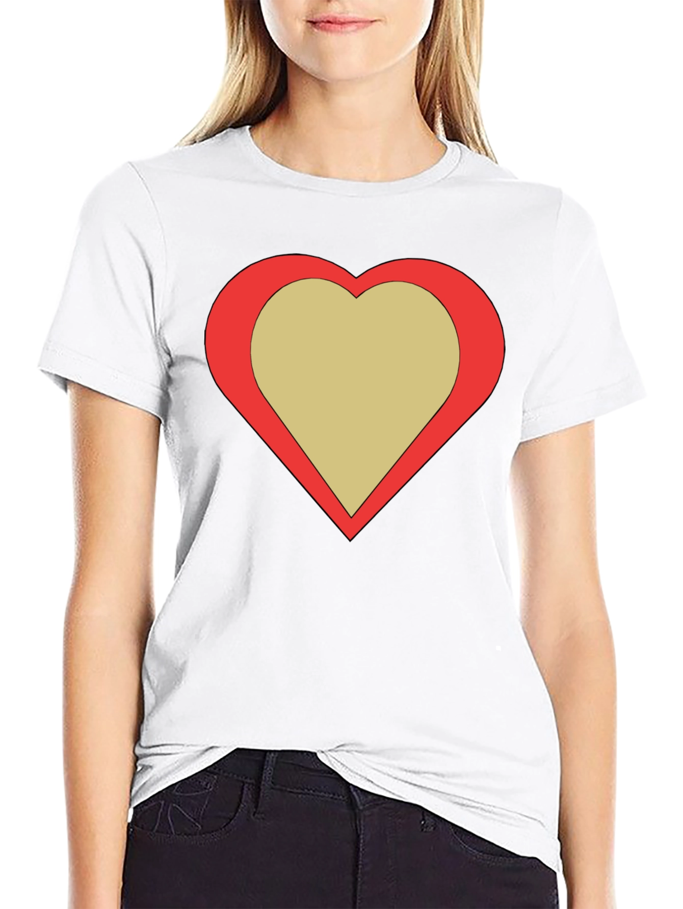 Heart Graphic Black Tee - Stylish & Trendy