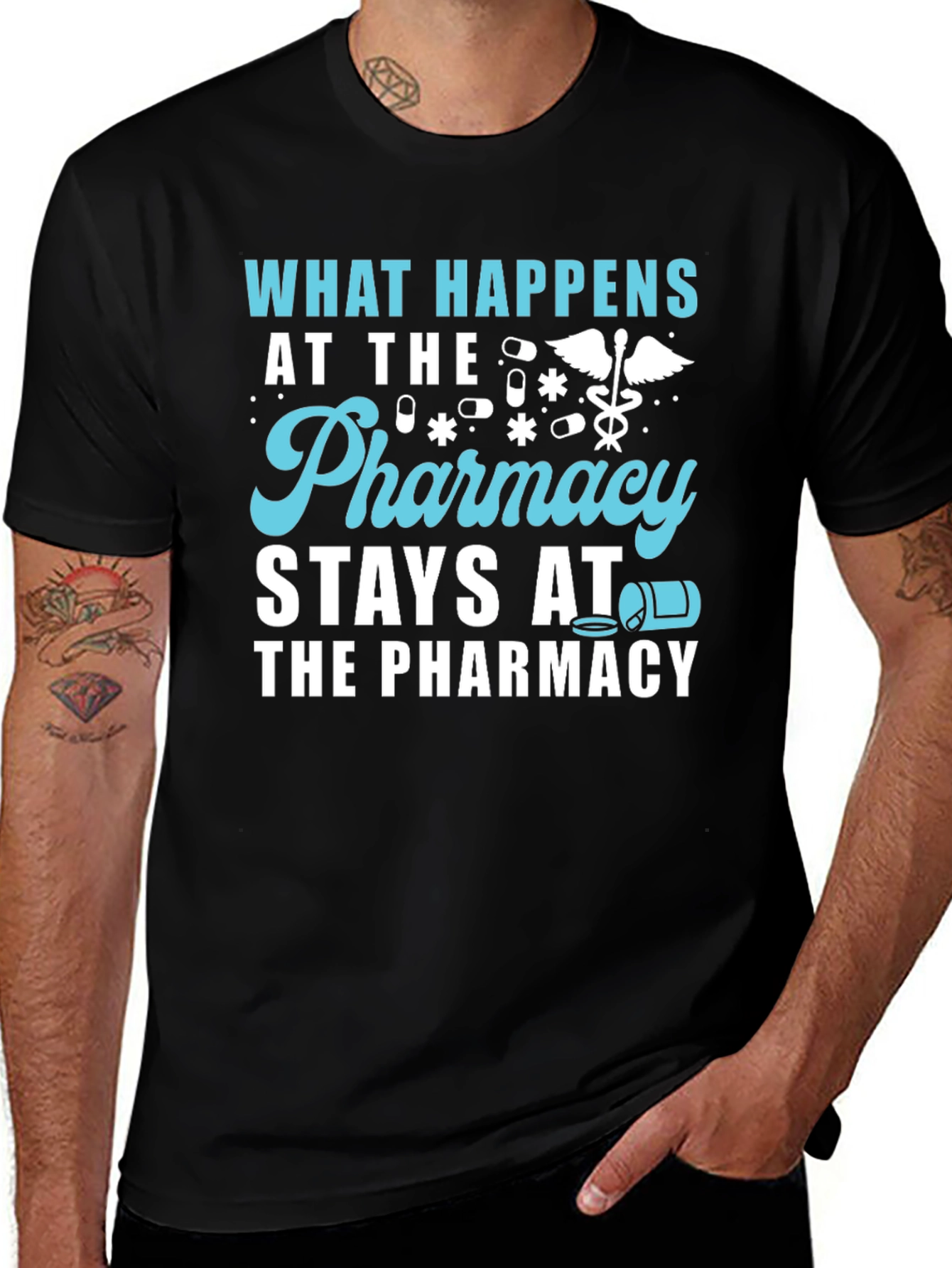Pharmacy Humor T-Shirt - What Happens Stays!