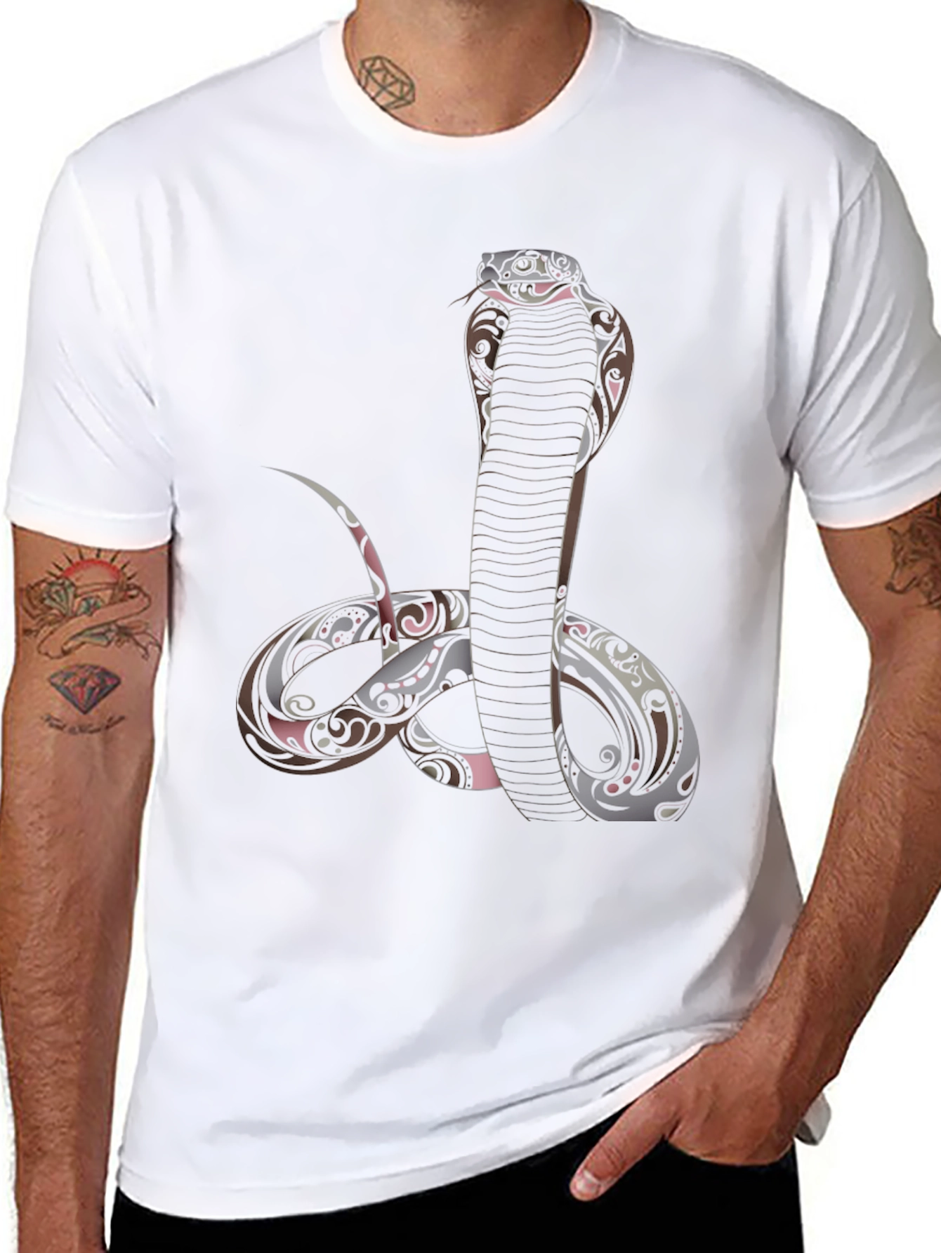 Cobra Graphic Print Black T-Shirt