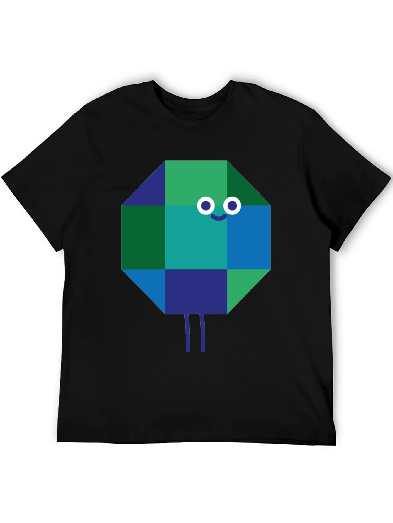 Geometric Character Graphic Tee - Quirky & Cool