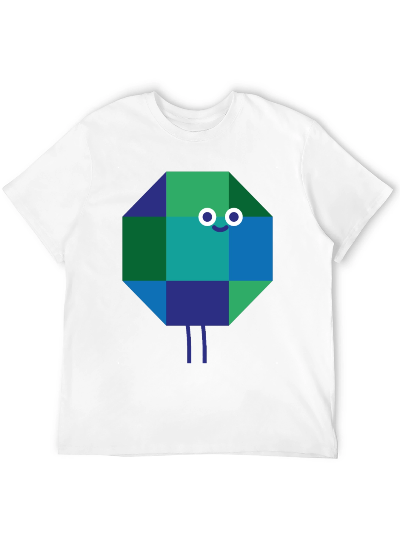 Geometric Character Graphic Tee - Quirky & Cool