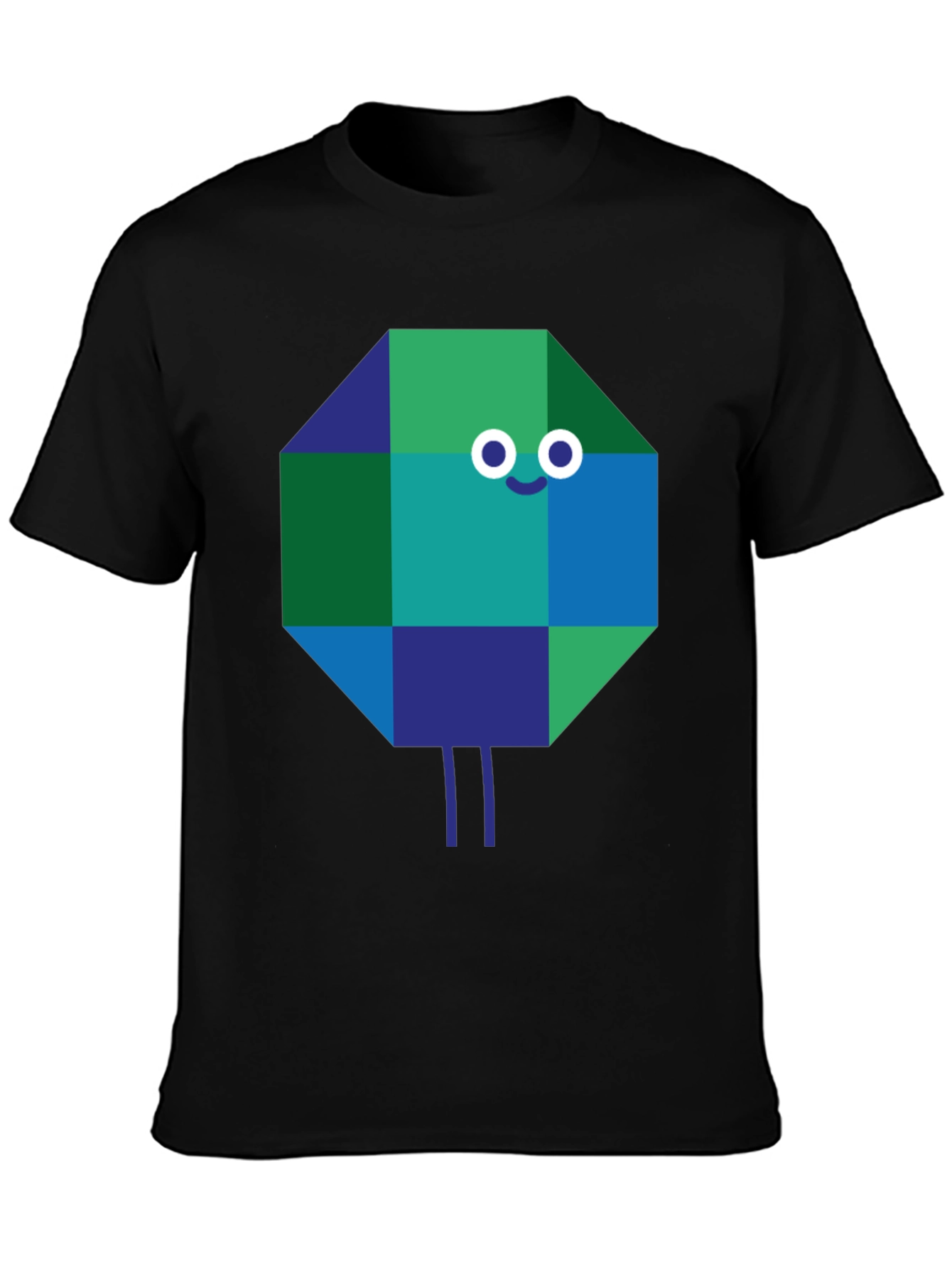 Geometric Character Graphic Tee - Quirky & Cool