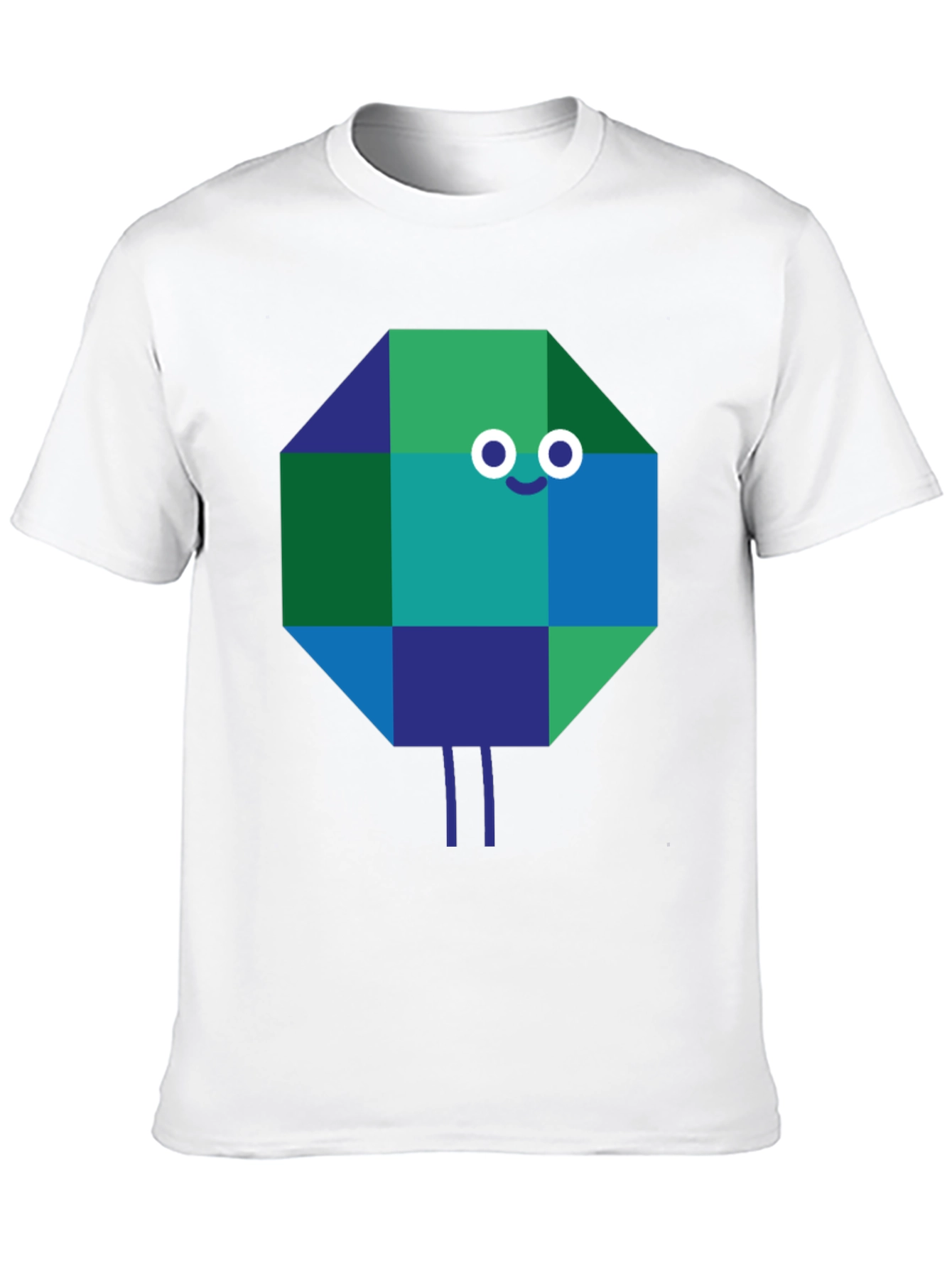 Geometric Character Graphic Tee - Quirky & Cool