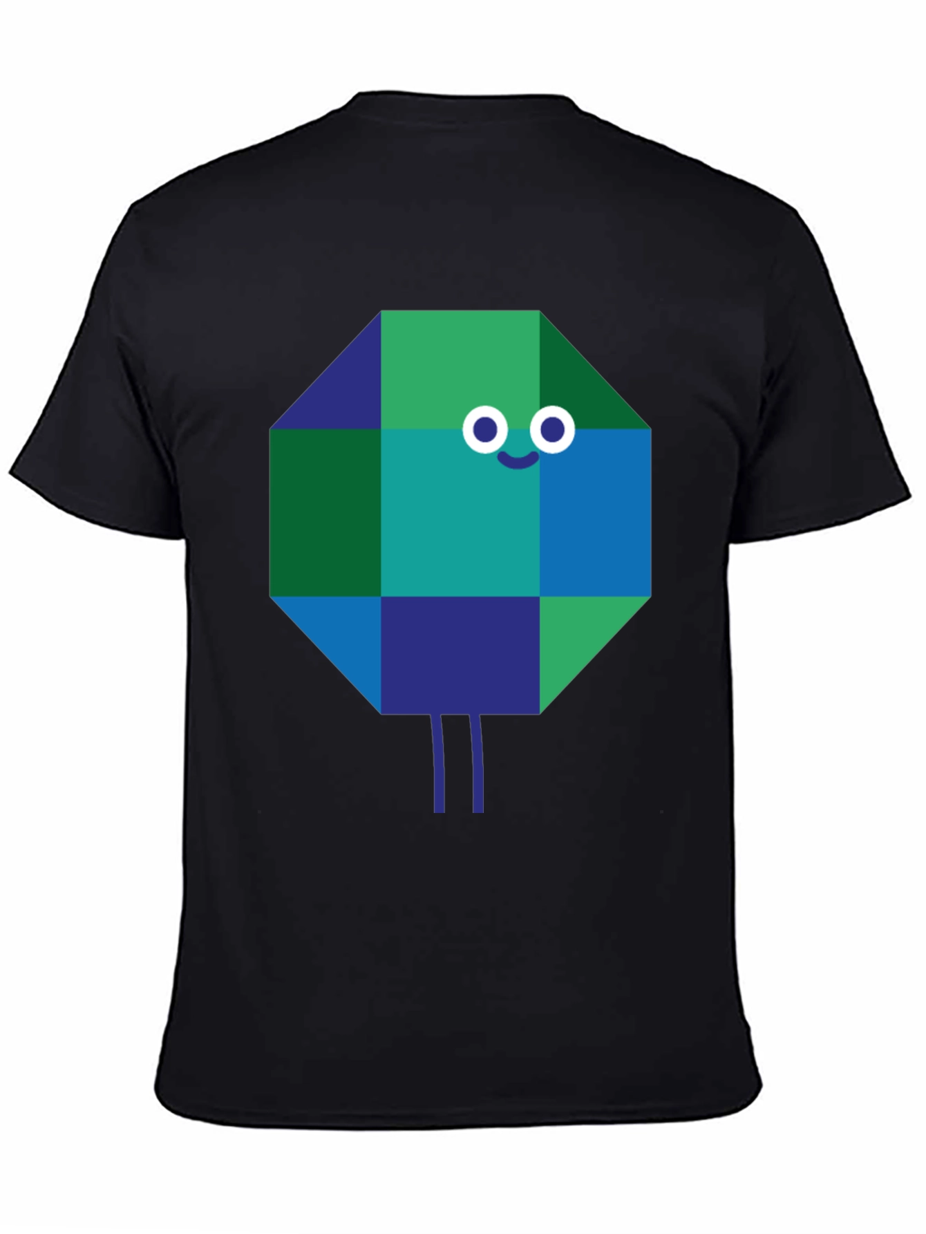 Geometric Character Graphic Tee - Quirky & Cool