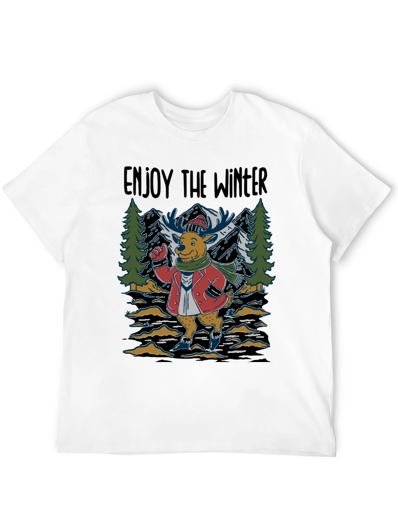 Enjoy the Winter Deer Graphic T-Shirt