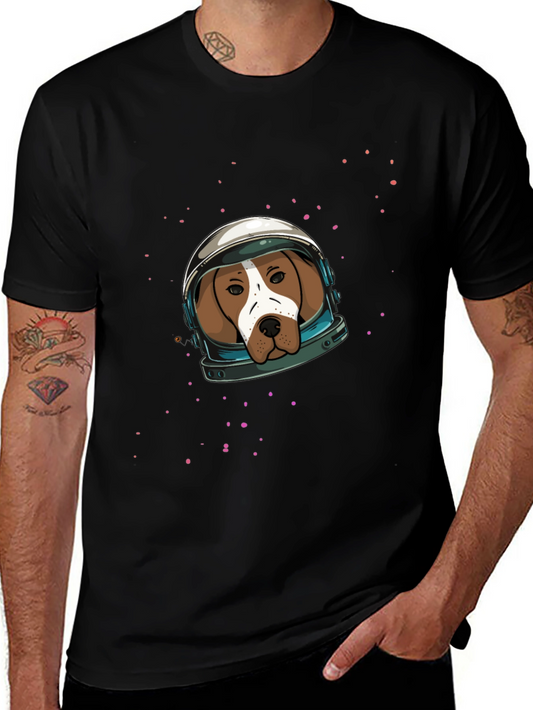 Astronaut Dog Graphic Tee - Black