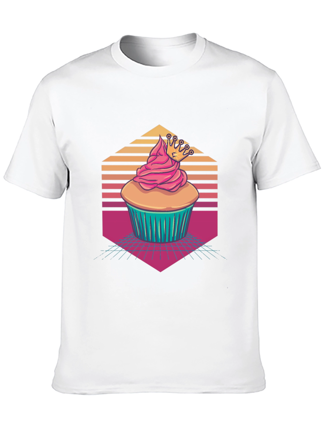 Cupcake Crown Graphic Tee - Retro Style
