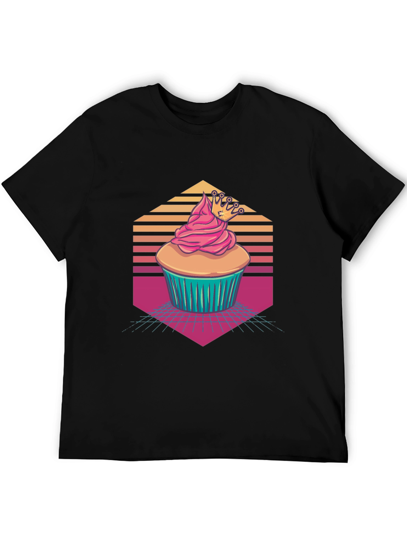Cupcake Crown Graphic Tee - Retro Style