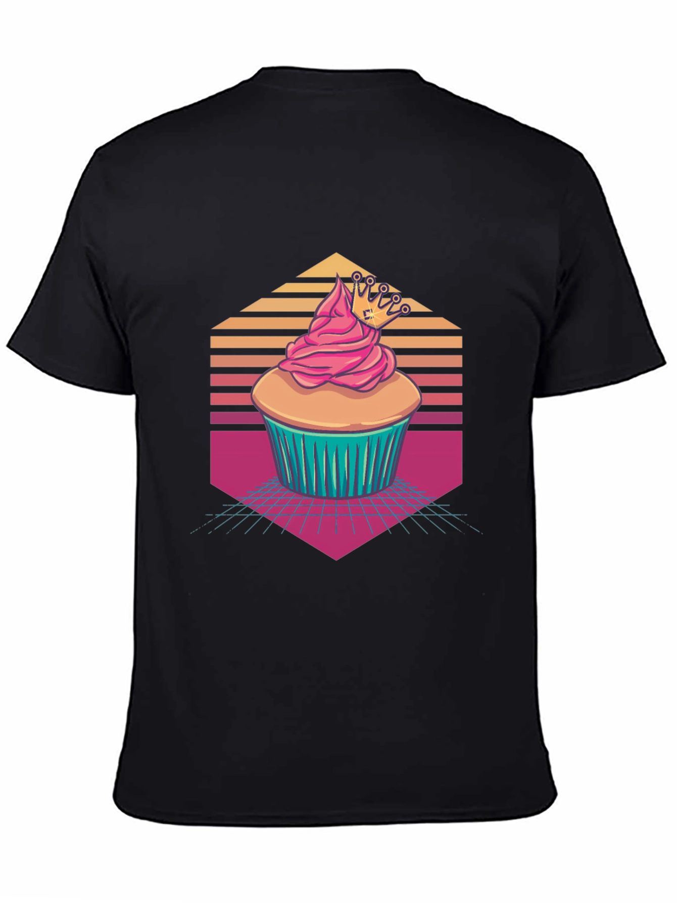 Cupcake Crown Graphic Tee - Retro Style